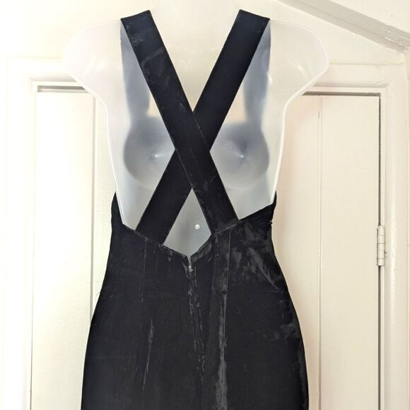 VTG Handmade Velvet Halter Dress Witchy Romantic Whimsigoth Fairy Grunge 2 4 - Picture 5 of 8